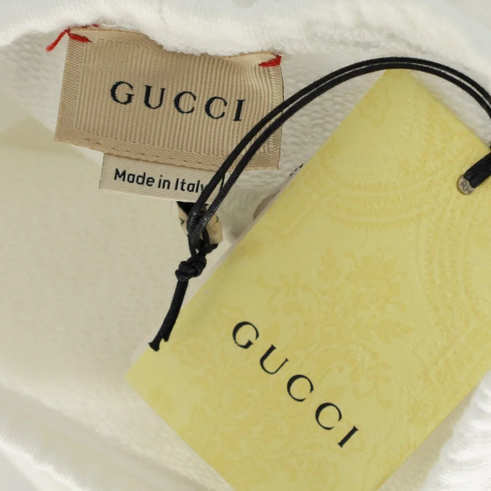 Gucci Kids Original Logo White Green Felted Cotton Jersey Jogger‎ Pants 6-9M